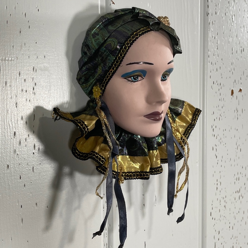 vintage Porcelain 3D Face Mask Wall Art